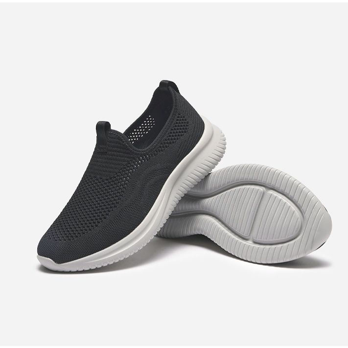 メンズ スリッポン 軽量通気性メッシュ素材スリッポンシューズ