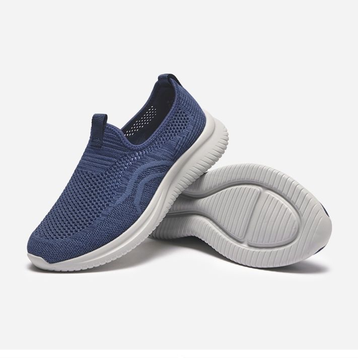 メンズ スリッポン 軽量通気性メッシュ素材スリッポンシューズ