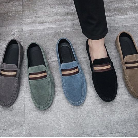 メンズ スリッポン 上質スエード地のドライビングシューズ風メンズスリッポン