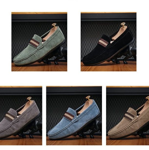 メンズ スリッポン 上質スエード地のドライビングシューズ風メンズスリッポン