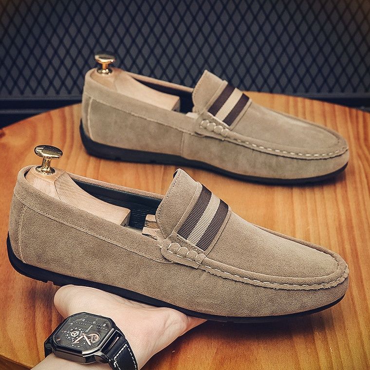 メンズ スリッポン 上質スエード地のドライビングシューズ風メンズスリッポン