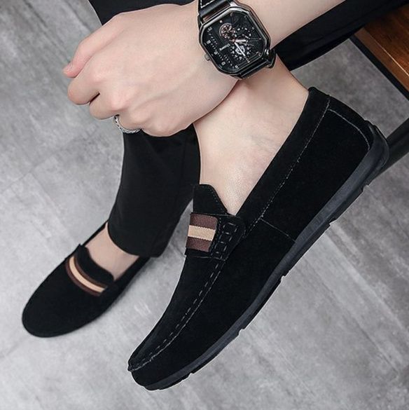 メンズ スリッポン 上質スエード地のドライビングシューズ風メンズスリッポン