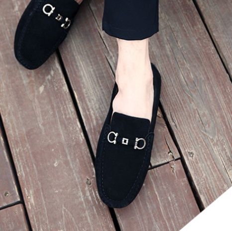 メンズ スリッポン 金具付きボアライニング入りスリッポン