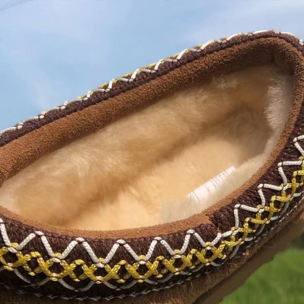 メンズ スリッポン スエード調ボア付き暖かメンズスリッポン