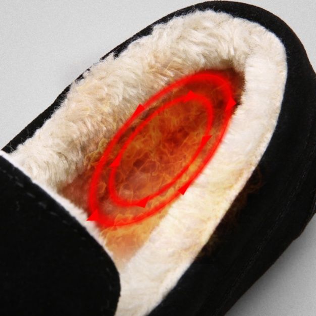 メンズ スリッポン 裏ボア付き暖かモカシン型メンズスリッポン