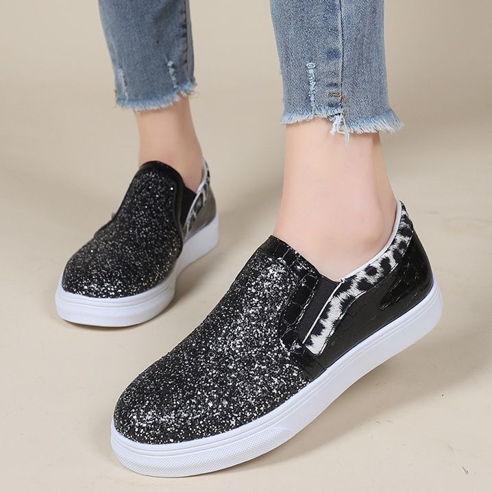 メンズ スリッポン グリッター輝くエナメル切替メンズスリッポン