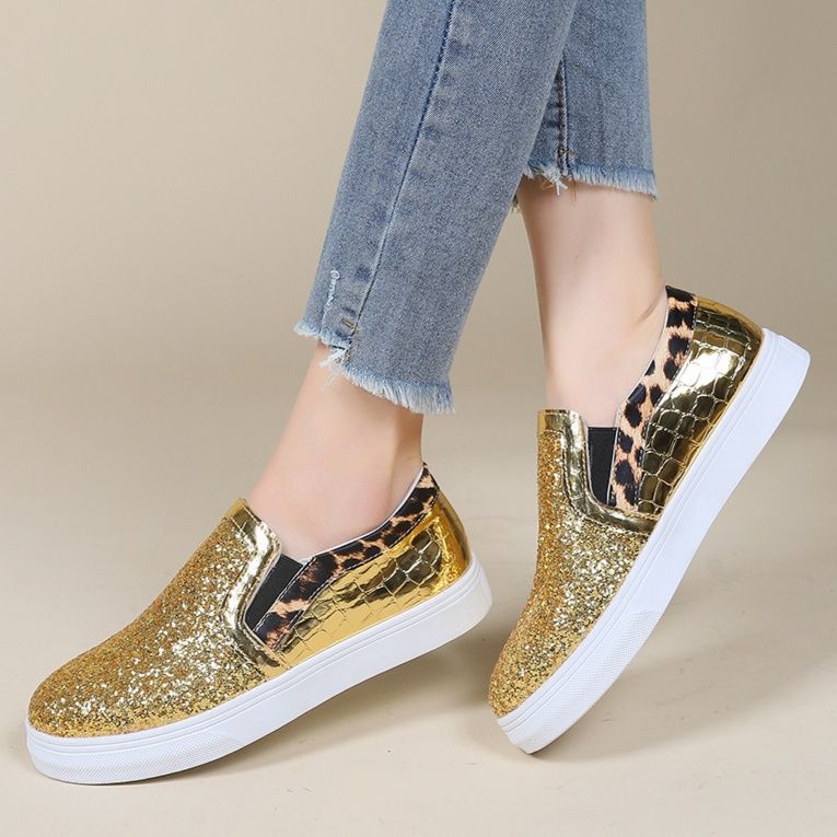 メンズ スリッポン グリッター輝くエナメル切替メンズスリッポン