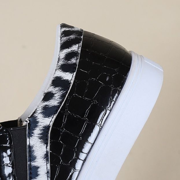 メンズ スリッポン グリッター輝くエナメル切替メンズスリッポン