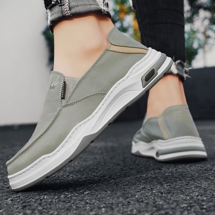 メンズ スリッポン エアソール搭載快適キャンバススリッポン