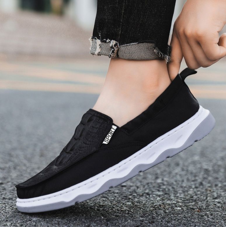 メンズ スリッポン 軽量厚底ソール快適メンズスリッポンシューズ