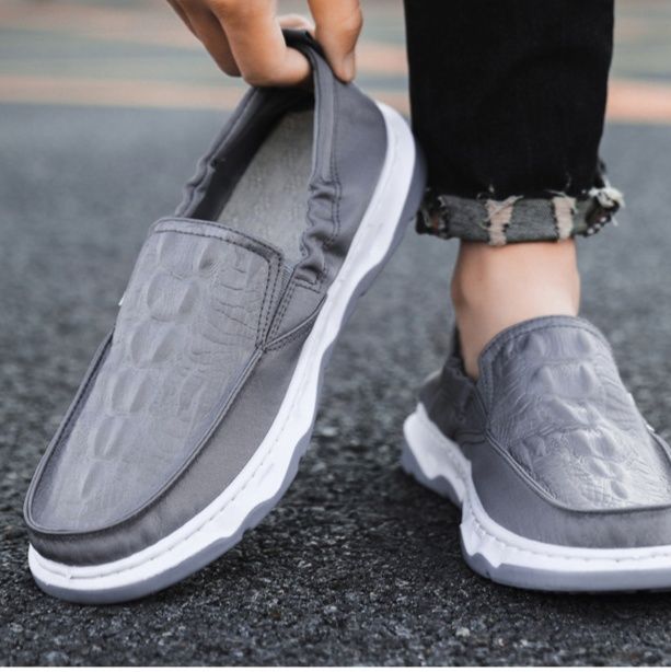 メンズ スリッポン 軽量厚底ソール快適メンズスリッポンシューズ