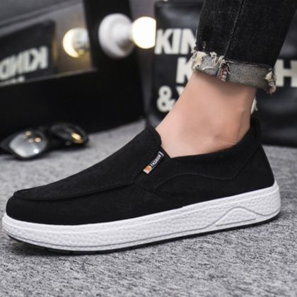 メンズ スリッポン 厚底デザインキャンバススリッポン