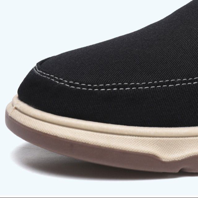メンズ スリッポン 厚底ソール キャンバス地 カジュアルスリッポン