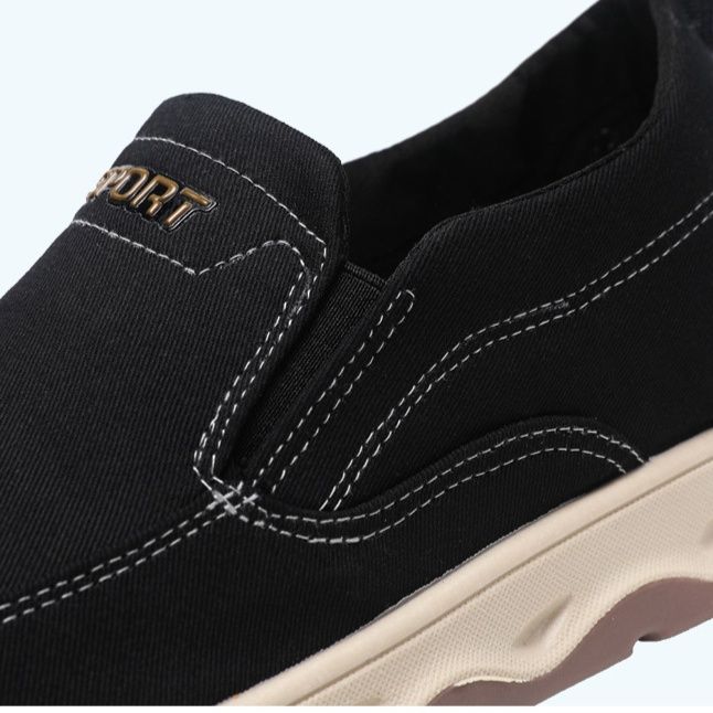 メンズ スリッポン 厚底ソール キャンバス地 カジュアルスリッポン