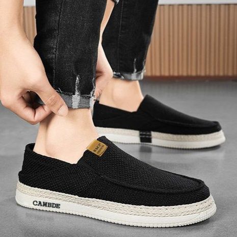 メンズ スリッポン 通気性抜群メッシュ編み込みデッキシューズ風スリッポン