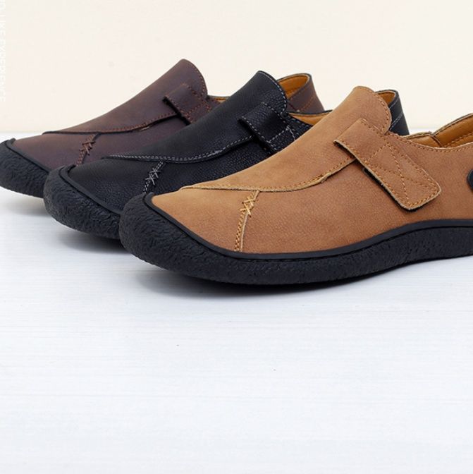 メンズ スリッポン 面ファスナー式スエード調カジュアルスリッポン