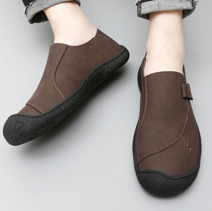 メンズ スリッポン 面ファスナー式スエード調カジュアルスリッポン