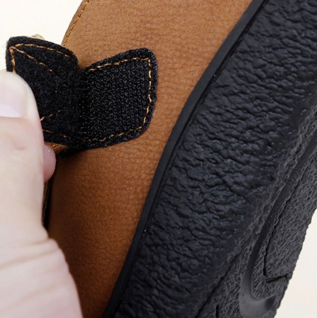 メンズ スリッポン 面ファスナー式スエード調カジュアルスリッポン