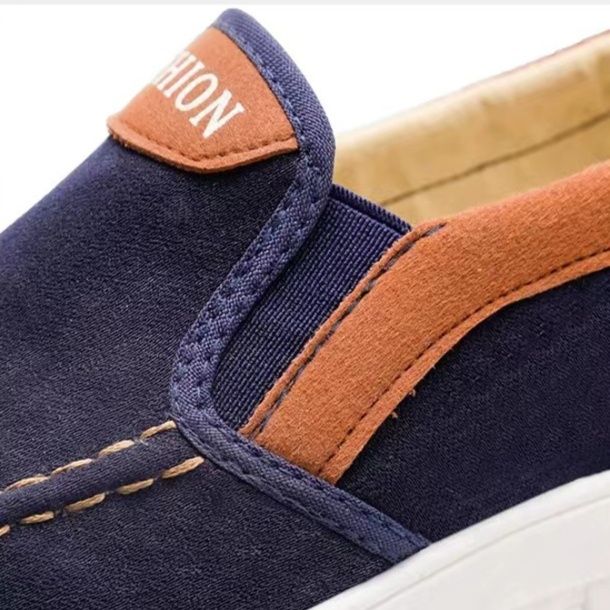 メンズ スリッポン 軽量快適スエード素材の切り替えデザインスリッポン