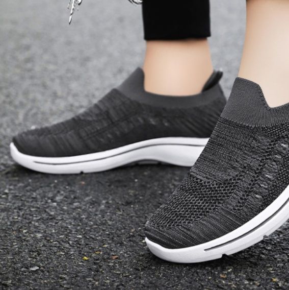 メンズ スリッポン 軽量通気メッシュ編み込みスリッポン