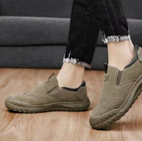 メンズ スリッポン 厚底スエード素材の快適メンズスリッポン