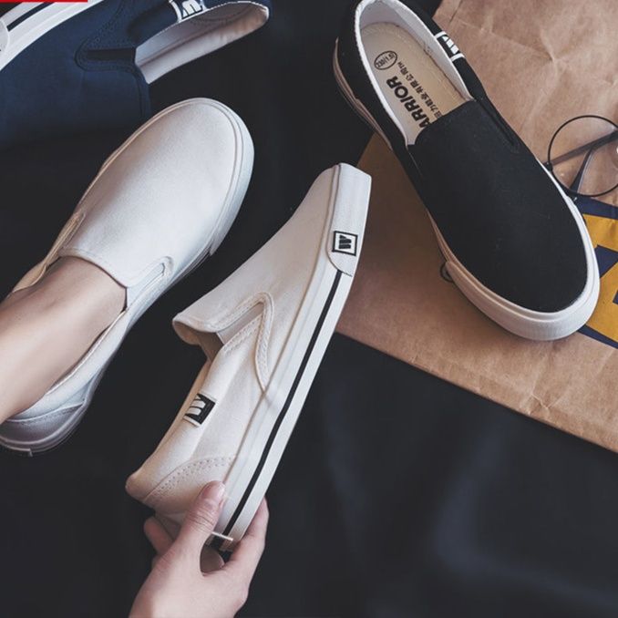 メンズ スリッポンキャンバス シンプルデザイン軽量シューズ