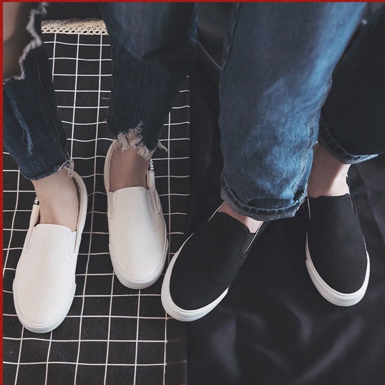 メンズ スリッポンキャンバス シンプルデザイン軽量シューズ