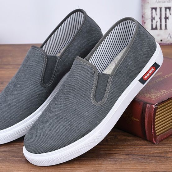 メンズ スリッポン キャンバスシンプルデザインシューズ