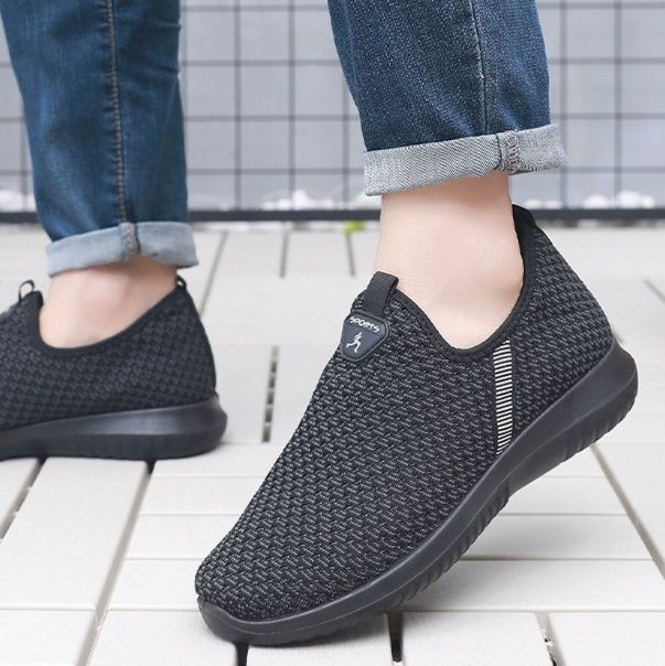 メンズ スリッポン メッシュ軽量通気性抜群メッシュ編み込みスニーカー