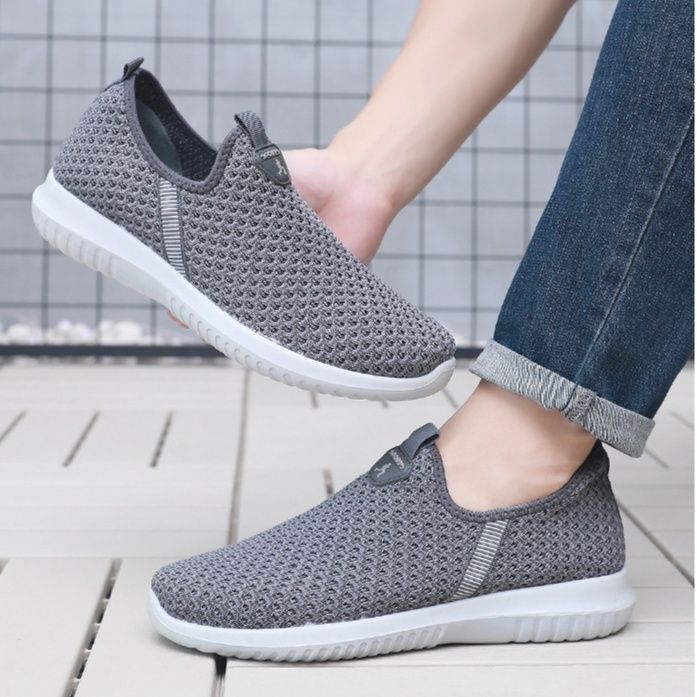 メンズ スリッポン メッシュ軽量通気性抜群メッシュ編み込みスニーカー