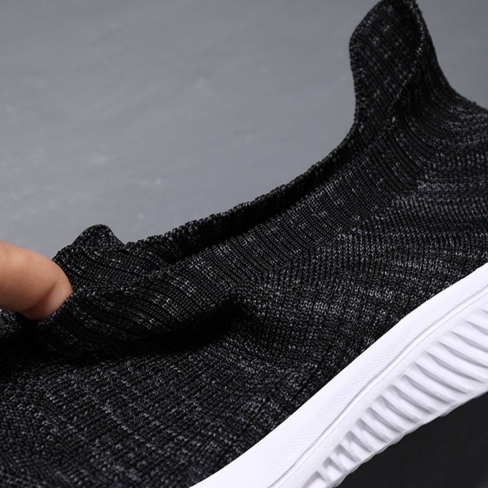 メンズ スリッポンキャンバス ニット編み軽量ソックス型スニーカー