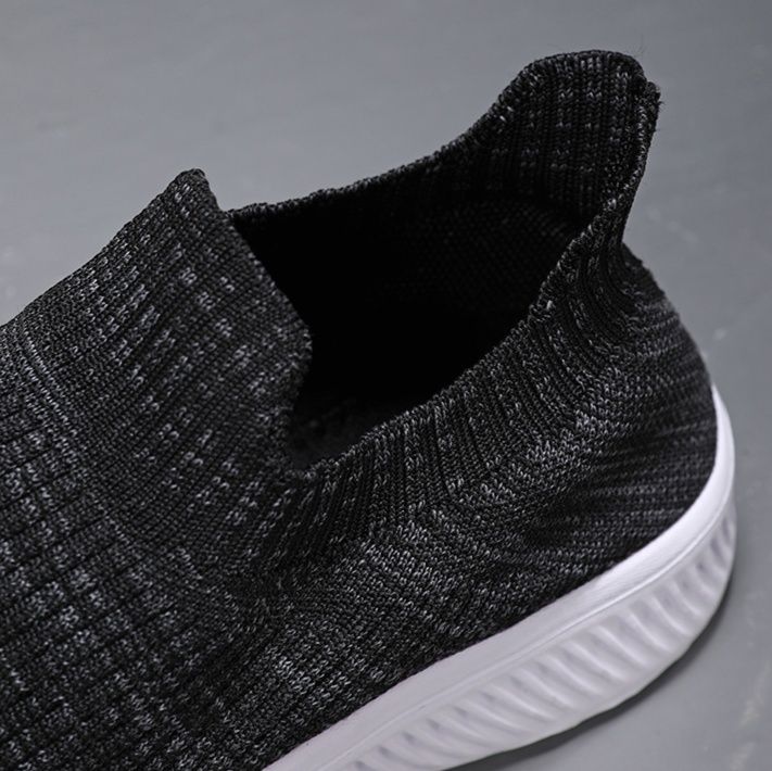 メンズ スリッポンキャンバス ニット編み軽量ソックス型スニーカー