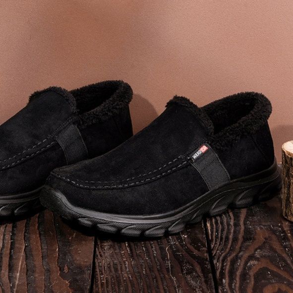 メンズ スリッポンスェード 裏ボア付きスニーカー