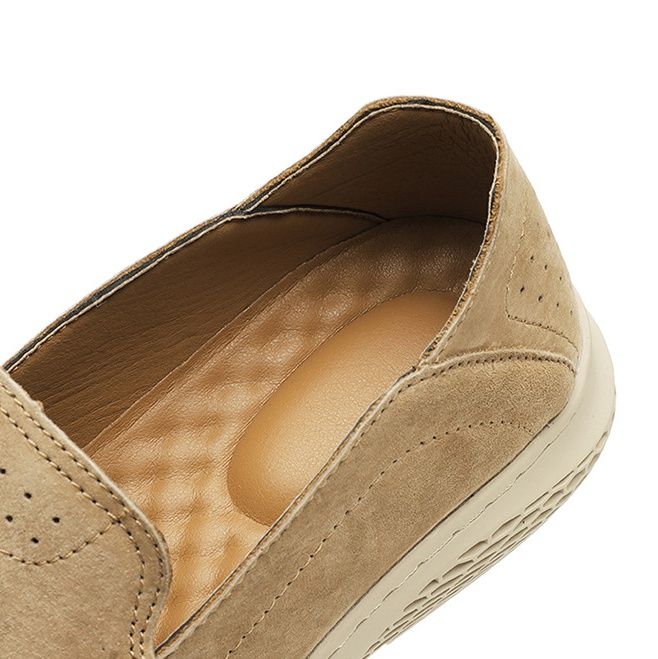 メンズ スリッポンスエード 軽量厚底カジュアルスニーカー