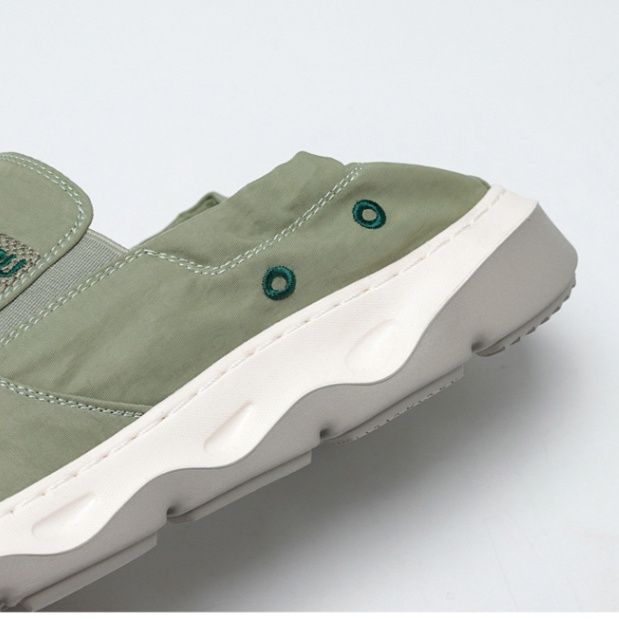 メンズ スリッポンキャンバス 厚底ウェーブソールスニーカー