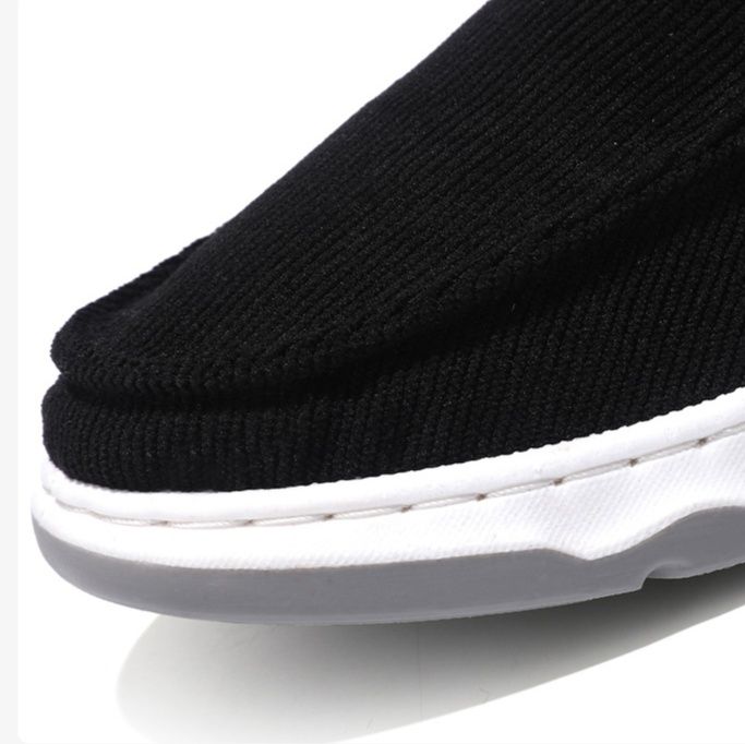 メンズ スリッポンキャンバス コーデュロイ調厚底スニーカー