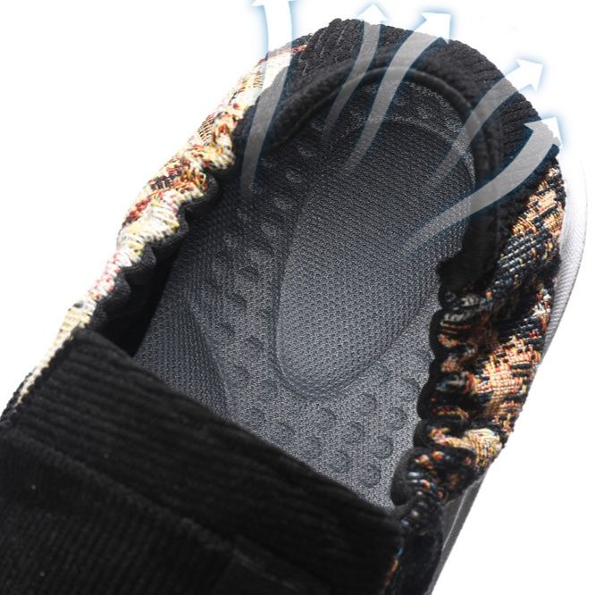 メンズ スリッポンキャンバス コーデュロイ調厚底スニーカー