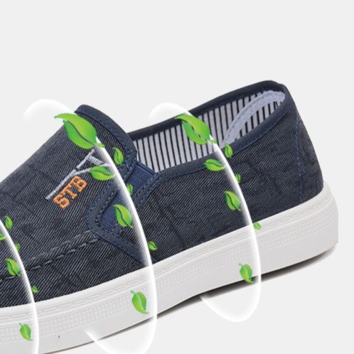 メンズ スリッポン キャンバスカジュアルステッチデザインスニーカー