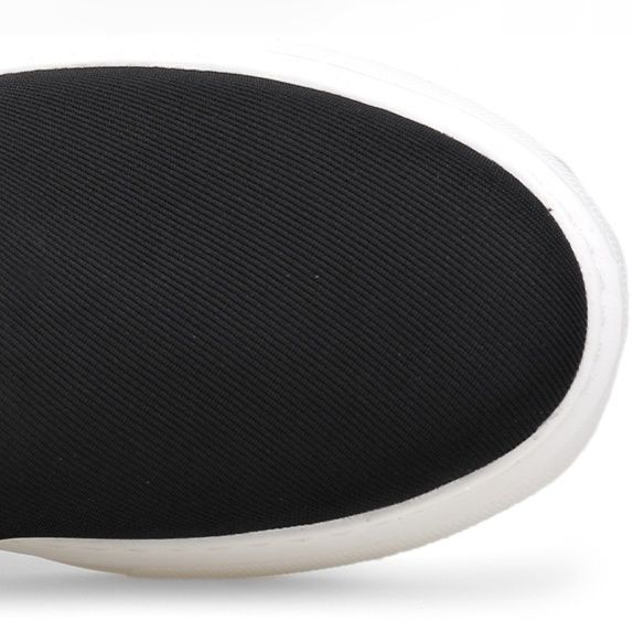 メンズ スリッポン 厚底キャンバス地スリッポンシューズ