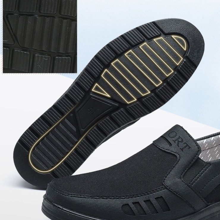 メンズ スリッポン 軽量厚底メッシュ素材シューズ