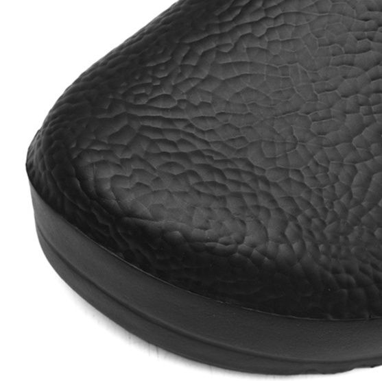 メンズ スリッポン 軽量バックストラップ付き厚底エナメルシューズ