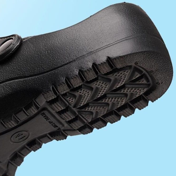 メンズ スリッポン 軽量バックストラップ付き厚底エナメルシューズ