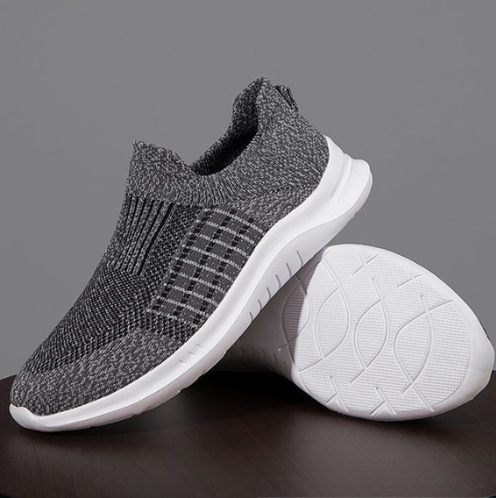 メンズ スリッポン ニット編み込み軽量ソックス型メンズスリッポン