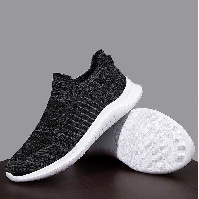 メンズ スリッポン ニット編み軽量スニーカー