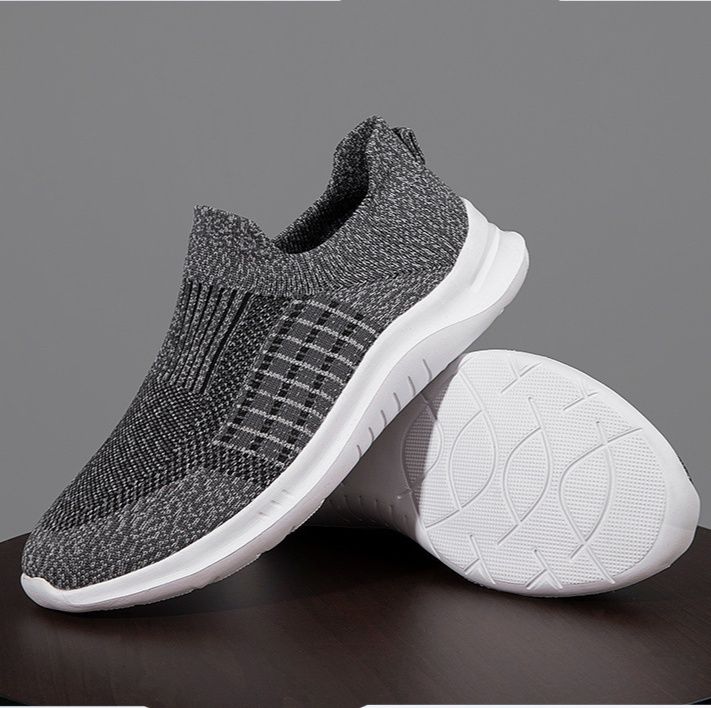 メンズ スリッポン ニット編み軽量スニーカー