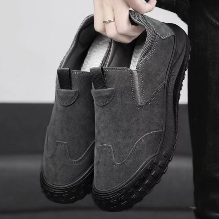 メンズ スリッポン 立体縫製スエード素材カジュアルスリッポン