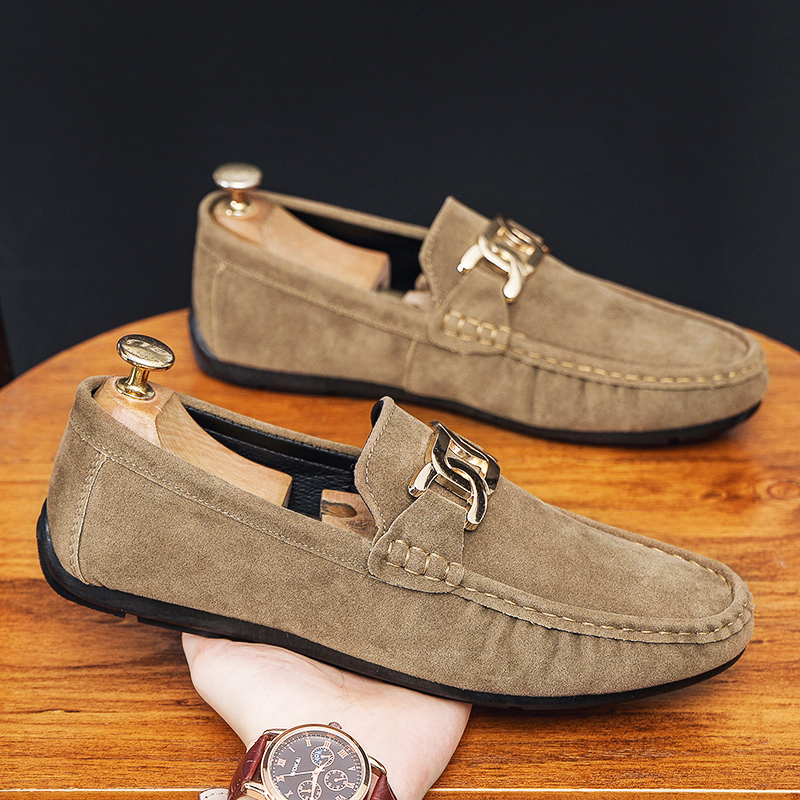 メンズ スリッポン 上質スエード地のドライビングシューズ風メンズスリッポン