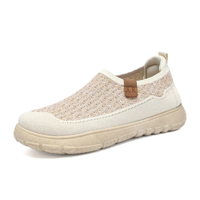 メンズ スリッポン 編み込みデザイン軽量キャンバススニーカー