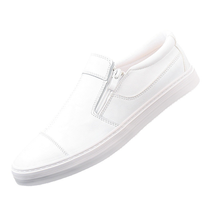 メンズ スリッポン サイドジップ付き本革メンズスリッポン