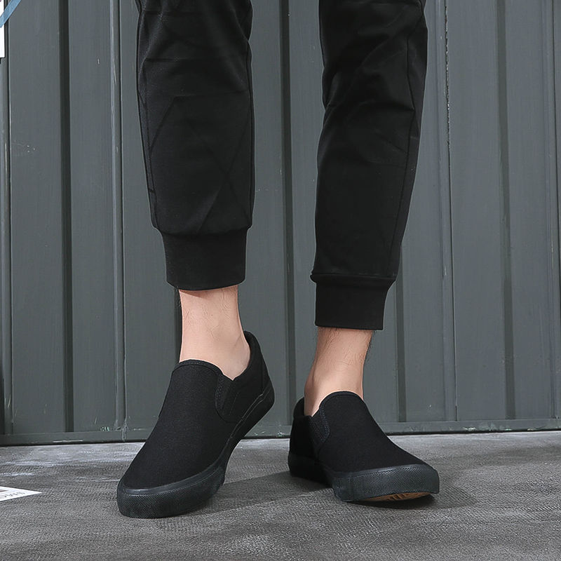 メンズ スリッポン シンプル無地キャンバス地スリッポンシューズ